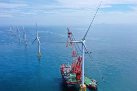 A Chinese company manufactured the largest wind turbine in the world. The diameter of the rotor blades is 310 meters